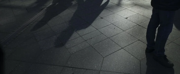 sidewalk black white