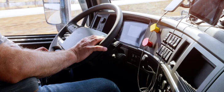 person driving truck