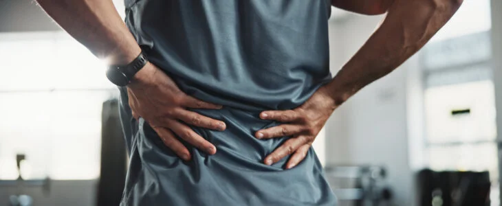 man with back injury
